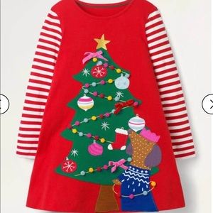 NWT mini boden Festive Big Appliqué Dress